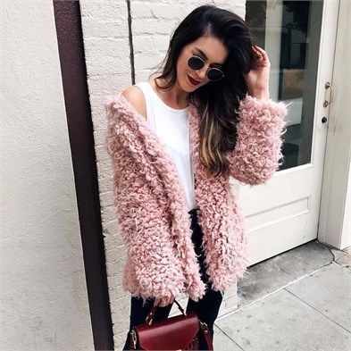 Pembe Pelus Kurk Moda Stilleri Sokak Stili Elbise