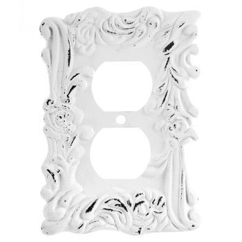 Distressed White Flourishing Metal Outlet Cover Hobby Lobby 1481530 In 2020 Outlet Covers Distressed White Metal