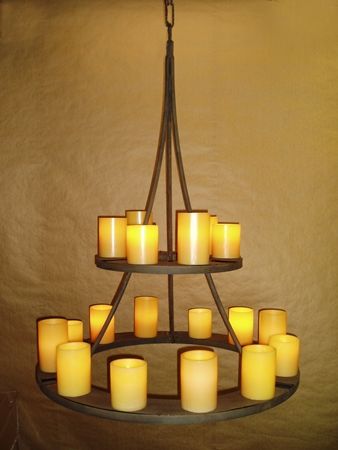 C47f Mallorca Double Tier Electrified Hollowed Candle Chandelier