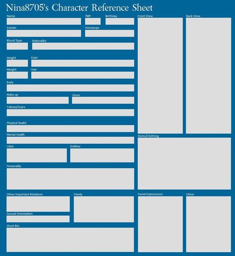 Blank Character Reference Sheet by nina8705deviantart on - references sheet template Blank Character Reference Sheet by nina8705deviantart on - references sheet template