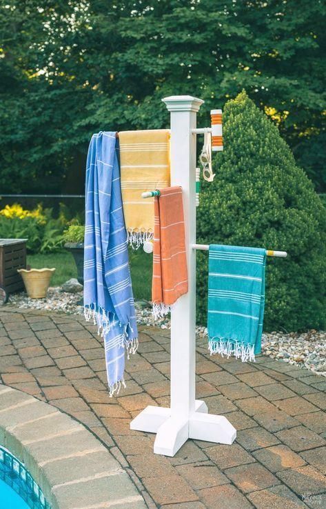 Croquet Mallet Pool Towel Rack Diy Outdoor Croquet Mallet Pool Towel Rack, Outdoor Towel Stand For Pool