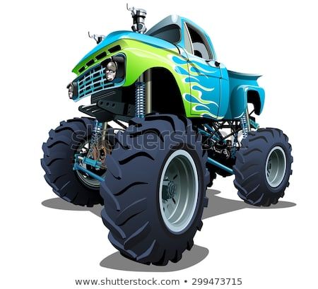 Cartoon Monster Truck Available Eps 10 Separated By Groups And