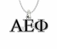 Alpha Epsilon Phi Sorority Enameled Cutout Charm Solid Sterling Silver with Enamel