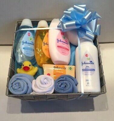 Baby Gift Hamper Basket Maternity Shower Gift Johnsons Baby Unisex New Baby Gift