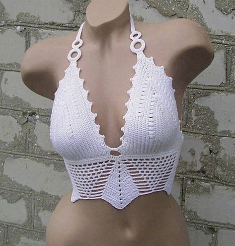 beach crochet top top bra hippie top Crochet top,aqua halter top festival top