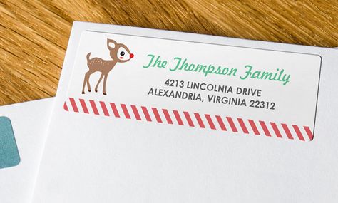 Send holiday greetings with custom address labels. | Custom holiday card, Christmas address labels