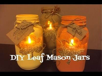 Diy Leaf Mason Jars Pinterest Inspired Jar Candle Holders Diy Leaf Mason Jars Pinterest Inspired