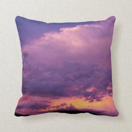 Sunset Sky Cloudy Purple Landscape Nature Summer Throw Pillow Zazzle Com Summer Throw Pillow Sunset Sky Sunset Pillow