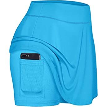 BLEVONH Women Drawstring Waist Double Layer Mesh Running Shorts with Zip Pockets