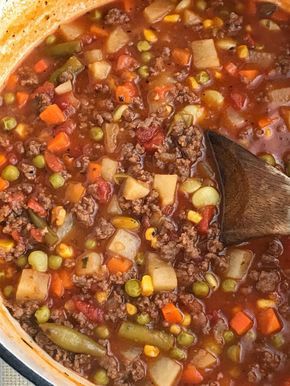 Hamburger Meat Vegetable Soup Recipes Tomato Hamburger Vegetable Soup Recipe In 2020 Beef Soup Recipes Vegetable Soup Recipes Hamburger Vegetable Soup