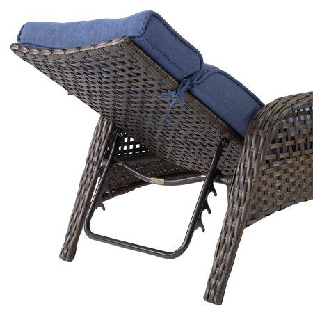 Better Homes Gardens Ravenbrooke Patio Chaise Lounge Chair With Blue Cushions Com Patio Chaise Lounge, Better Homes And Gardens Outdoor Patio Chaise Lounge Cushion