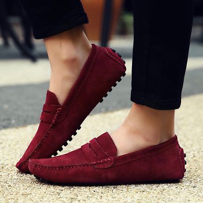 Men/'s Driving Casual Boat Shoes Suede Leather Shoes Moccasin Slip On Loafers