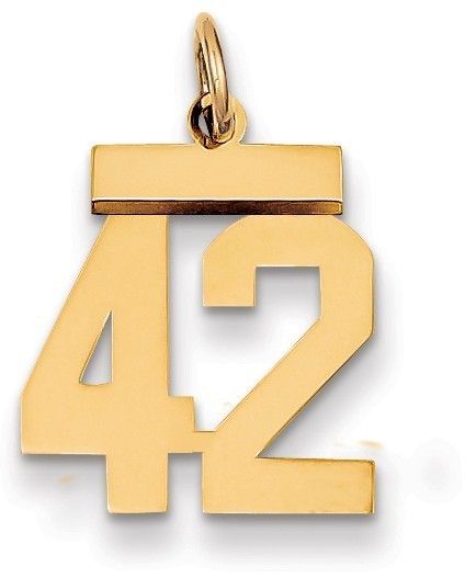 14K Yellow Gold Medium Polished Number 43 Charm 14K Yellow Gold Medium Polished Number 43 Charm