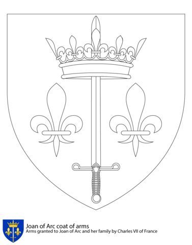 Coat Of Arms Of Joan Of Arc Coloring Page From France Category Select From 24858 Printable Crafts Of Cartoon Joan Of Arc Saint Joan Of Arc Joan Of Arc Costume