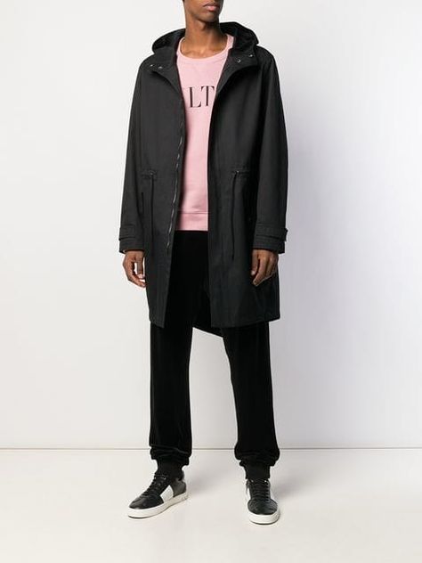 Valentino Vltn Print Parka Coat Farfetch Parka Coat Parka Coat