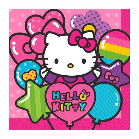 8 HELLO KITTY Rainbow LARGE PAPER PLATES ~ Birthday Party Supplies Luncheon