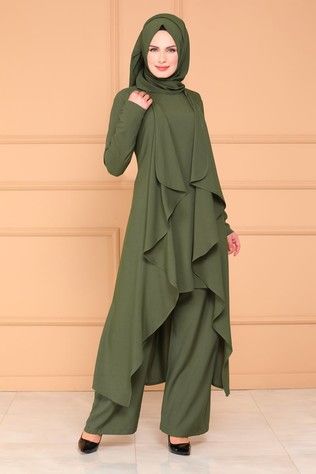 B G S Hirkali 3 Lu Kombin 4001bgs354 Haki Muslimah Fashion Outfits Modest Dresses Clothes For Women