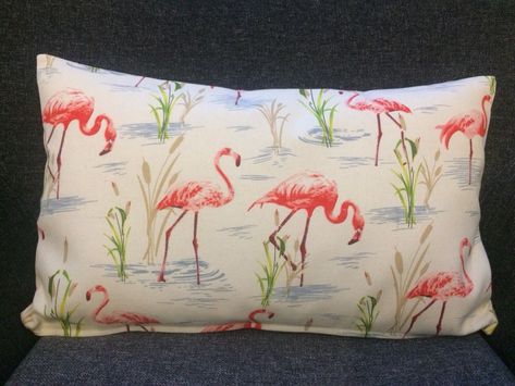 Pink Flamingo Cushion Cover ~ Bolster Pillow Cover Flamingo Print Cotton