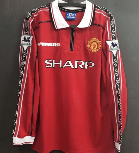 Manchester United 1998/1999 Home Long Sleeve Jersey Personalized Name and Number | Manchester