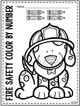 Color Safety Color by Number FREEBIE! | Fire safety crafts, Fire