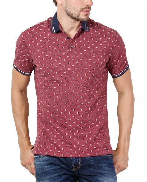 Camisa De Hombre Tipo Polo Con Perilla Corta De Botones Manga Corta Classic Fit Estampada Cuello Y Puños Tejidos Con Lí Ropa De Hombre Camisas Hombre Ropa