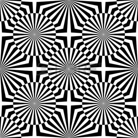 Abstract Vector Seamless Op Art Pattern Monochrome Graphic Black