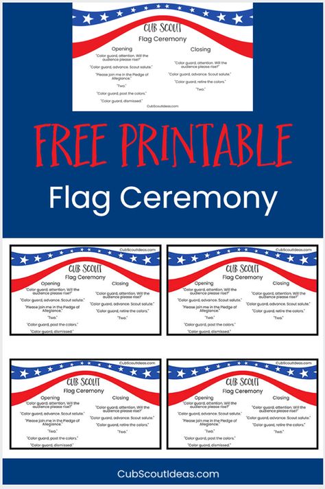 Perfect for Cub Scouts, Boy Scouts, Girl Scouts and other youth groups that promote patriotism, this fun and simple United States flag ceremony idea comes with a printable script to help the kids remember what to say. This flag ceremony can be used at Scout den, pack and troop meetings. Get your free flag ceremony cheat sheet today!  #CubScouts #CubScout #Scouting #Webelos #ArrowOfLight #FlagCeremony #CubScoutFlagCeremony Cub Scout Crafts, Cub Scout Activities, Activities For Boys, Meeting Activities, Stem Activities, Cub Scouts Wolf, Tiger Scouts, Bear Scouts, Scout Mom