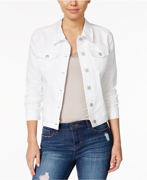 Celebrity Pink Womens Juniors Classic Button Denim Jacket