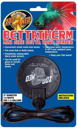 Zoo Med Labs Heater Bettatherm Bowl Slim Heater for Bettas and Bowls 7.5W
