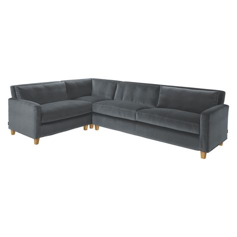 CHESTER Dark grey velvet right arm corner sofa | Corner sofa CHESTER Dark grey velvet right arm corner sofa | Corner sofa
