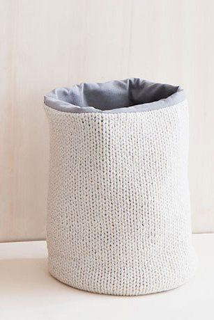 Knitted Laundry Hamper Natural White Basket Toy