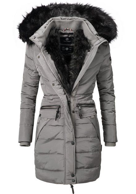 Damen Winter gesteppte gepolsterte dicke warme Fell Puffer Jacket Kapuzenjacke