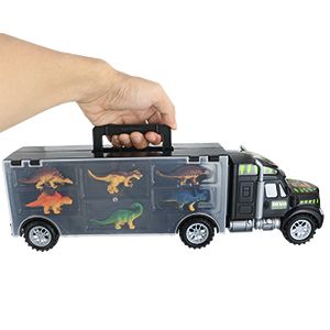 Marrone Tacobear Dinosauri Macchinine Giocattolo Camion Trasportatore con Luci e Suoni Camion Dinosauri con Mini Dinosauri Figure Tirare Indietro Auto Camion Giocattolo Regali per Bambini 3 4 5 Anni