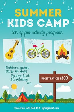 summer camp kids day camp 5x7 invite 8 5x11 flyer 11x14 horse camp flyer template free