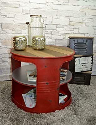 Couchtisch Beistelltisch Metall Ölfass Vintage Industrie Look LOFT Shabby LV5027 Couchtisch Beistelltisch Metall Ölfass Vintage Industrie Look LOFT Shabby LV5027