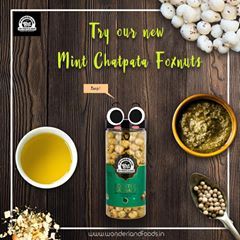 satiate those mixed cravings while sticking to a healthy diet with our mint chatpata foxnuts available on www wonderlandfoods i healthy diet healthy cravings
