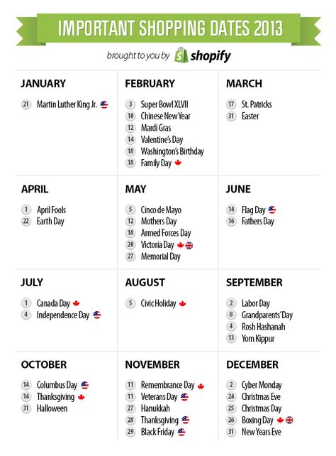 Planning Ahead For Important Online Shopping Dates 2013 Calendar Planning Ahead For Important Online Shopping Dates 2013 Calendar