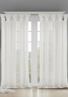 Madison Park Rosette Floral Embellished Cuff Tab Top Solid Window Panel In 2021 White Paneling Solid Window Dining Room Window Treatments