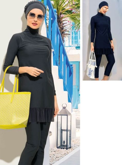 YouNaiJia Maillots de Bain musulmans pour Femmes Floral Modesty Maillots de Bain Islamique Hijab Burkini Beachwear Tankini Maillot de Bain