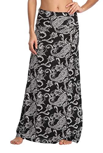 EXCHIC Jupe Tube Longue Longue /à Imprim/é Boh/émien pour Femme Jupe Midi de Yoga