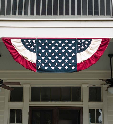 Extra Large Half Round Vintage Patriotic Bunting Garden Flags