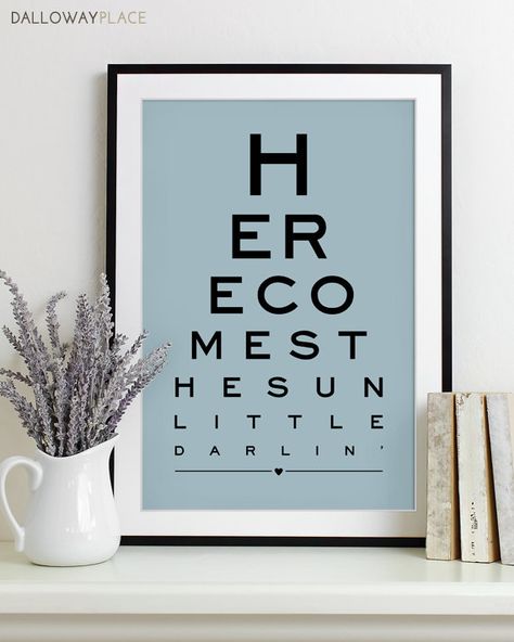 kids wall art print eye chart poster nursery decor childrens room