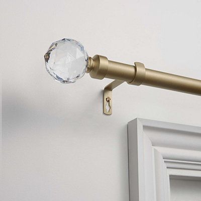 Gold Crystal Ball Curtain Rod 72 In Rods Silver Curtains - Crystal Ball Curtain Rod Finials