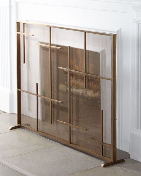 Arteriors Caleb Fireplace Screen Decorative Screens Tall Decorative Fireplace Screens, Very Tall Fireplace Screen