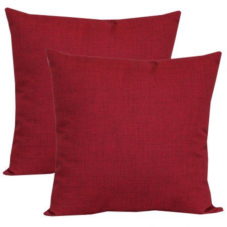 Mainstays Rionu Really Red 16 Outdoor Throw Pillow Set Of 2 Walmart Com Outdoor Cushions And Pillows Outdoor Throw Pillows Red Toss Pillows