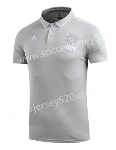 2017 18 Manchester United Light Gray Thailand Polo Shirt Polo Shirt Mens Tshirts Mens Tops