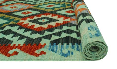 Green/Rust Rug 2'9 x 4'5 Noori Rug Sangat Kilim Aina Lt Green/Rust Rug 2'9 x 4'5 Noori Rug Sangat Kilim Aina Lt