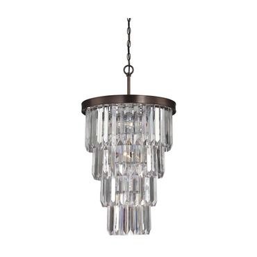 D'Angelo 13 Light 6 Tier Clear Glass Crystal Prism Chandelier, Chrome D'Angelo 13 Light 6 Tier Clear Glass Crystal Prism Chandelier, Chrome