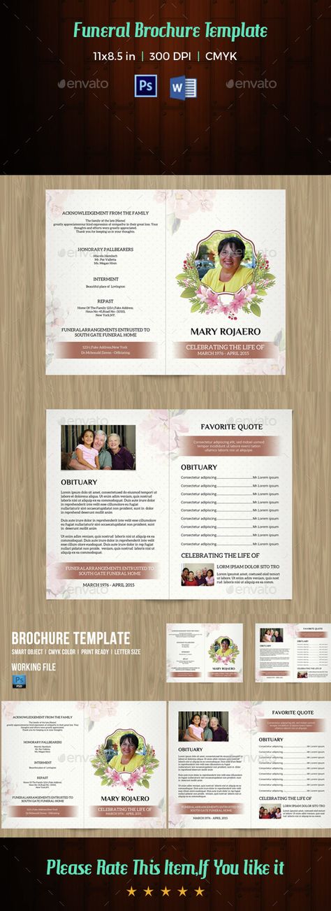 Funeral Program Template-V62 - funeral brochure template Funeral Program Template-V62 - funeral brochure template