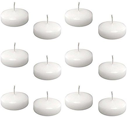 White Set of 36 XYUT Unscented 3 Floating Disc Candles